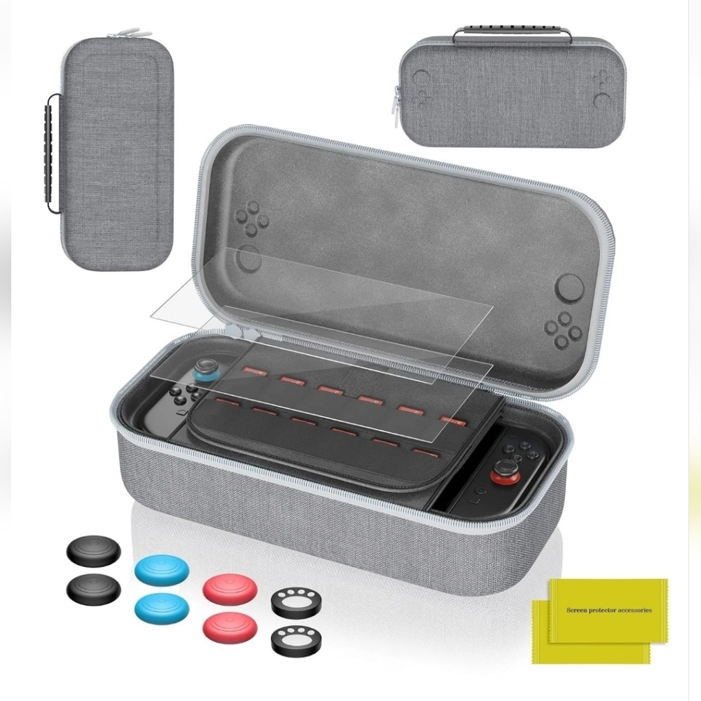 AstroniSync Carrying Case for Nintendo Switch 2 Grey with 12 game slots